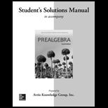 Prealgebra Student Solutions Manual