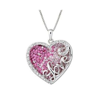 Sterling Silver Crystal Love Heart Pendant, Womens