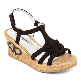 ARIZONA Benson Girls Wedge Sandals, Black, Girls