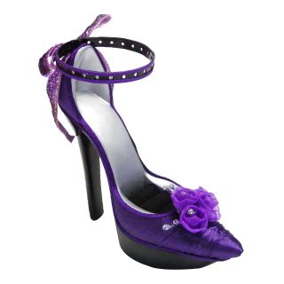 Purple Satin Stiletto Shoe Ring & Earring Holder