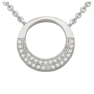Bridge Jewelry Pure Silver Plated Cubic Zirconia Round Fashion Pendant