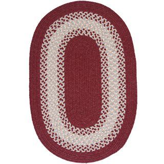 Oak Valley Reversible Braided Oval Rugs, Red