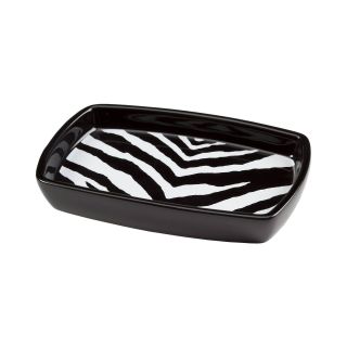 Creative Bath Zebra Soap Dish, Black/White