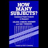 How Many Subjects?  Statistical Power and Analysis in Research