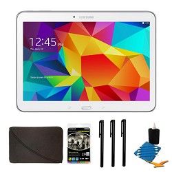 Samsung Galaxy Tab 4 White 16GB 10.1 Tablet and Case Bundle