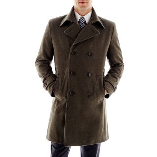 CLAIBORNE Double Breasted Topcoat, Loden, Mens