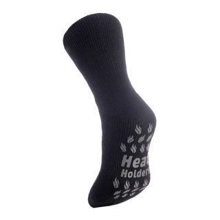 HEAT HOLDERS Heat Holder Thermal Slipper Socks, Black/Grey, Mens