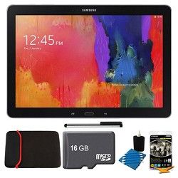 Samsung Galaxy Tab Pro 12.2 Black 32GB Tablet, 16GB Card, Headphones, and Case