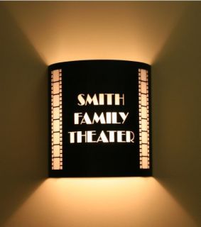 Custom Theater Sconce With Vertical Filmstrips