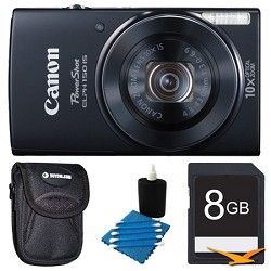 Canon PowerShot ELPH 150 IS 20MP 10x Opt Zoom Digital Camera Black Kit