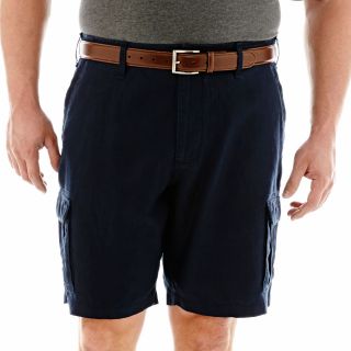 CLAIBORNE Linen Cotton Cargo Shorts Big and Tall, Signature Navy, Mens