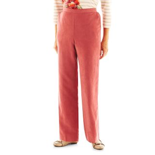 Alfred Dunner Cedar Creek Faux Suede Pull On Pants, Apricot, Womens