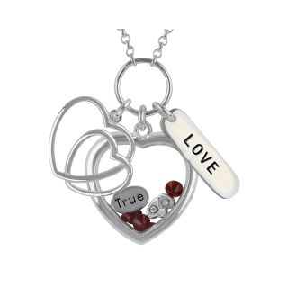 Bridge Jewelry Silver Plated Love Heart w/ Charm Pendant
