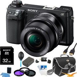 Sony Alpha NEX 6 Digital Camera with 16 50mm Lens (Black) Ultimate Bundle