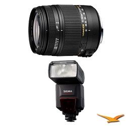 Sigma 18 250mm F3.5 6.3 DC OS HSM Lens for Nikon EOS w/ EF 610 DG ST Flash