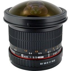 Samyang 8mm F3.5 HD Fisheye Lens w/Removable Hood for Sony E