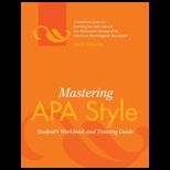 Mastering APA Style  Students Workbook and Training Guide