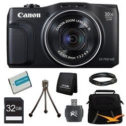 Canon PowerShot SX700 HS 16.1MP HD 1080p Digital Camera Black Ultimate Kit