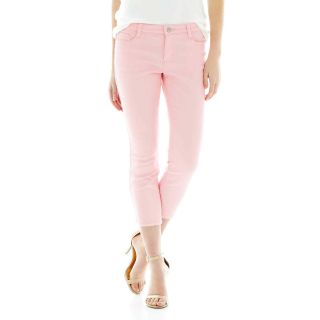 JOE FRESH Joe Fresh Slim Fit Color Cropped Jeans, Pink, Womens