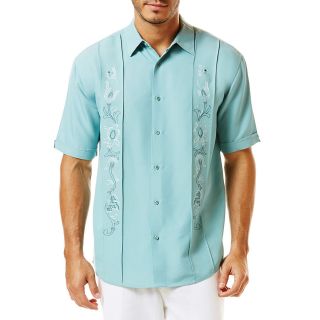 The Havanera Co. Short Sleeve Camp Shirt, Dusty Turquoise, Mens
