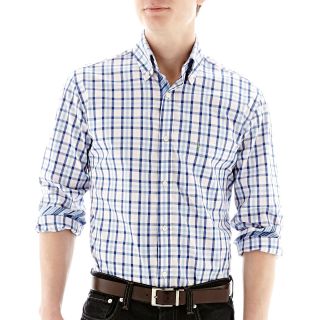 TAILORBYRD Long Sleeve Button Front Shirt, Blue, Mens