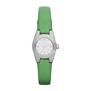 Relic Payton Womens Green Leather Strap Watch, Silver