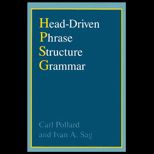 Head Driven Phrase Structure Grammar