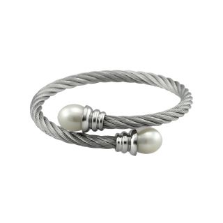 Stainless Steel & Freshwater Pearl Bracelet, Womens