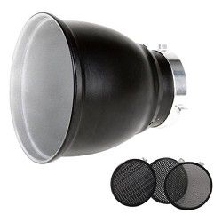 Bowens Grid 60 Degrees Reflector 18cm Kit with 3 grids   BW 1865