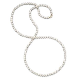 Certified Sofia 14K Gold Cultured 7 7.5mm Freshwater Pearl Strand Necklace 36,