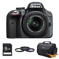 Nikon D3300 DSLR 24.2 MP HD 1080p Camera with 18 55mm Lens Grey Kit