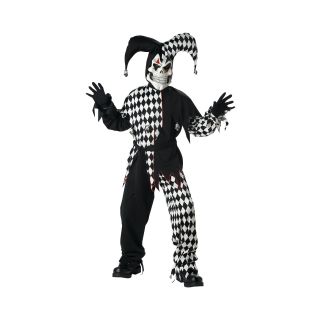 Evil Jester Child Costume, Black/White, Boys