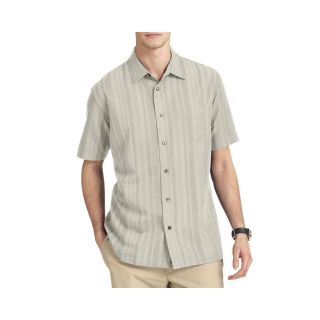 Van Heusen Short Sleeve Button Front Shirt, Cream, Mens