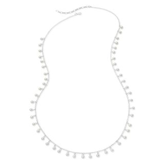 Vieste Silver Tone Simulated Pearl Shaky Long Necklace, White