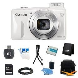 Canon PowerShot SX600 HS 16.1MP 18x Zoom 3 inch LCD White Ultimate Kit
