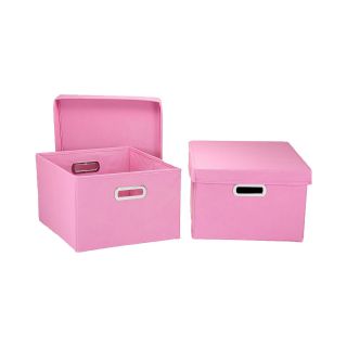 HOUSEHOLD ESSENTIALS 2 Piece Side Storage Bin Set, Pink