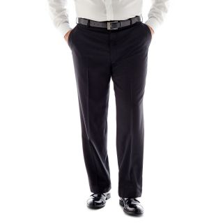 Stafford Travel Flat Front Suit Pants   Portly, Black, Mens