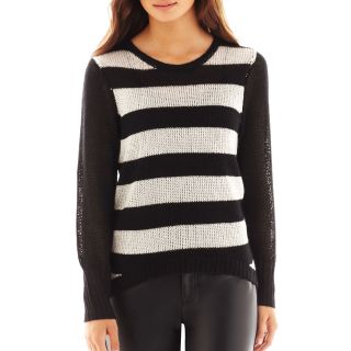 Bisou Bisou Long Sleeve Striped Sweater, Snowdrift/blck Str, Womens