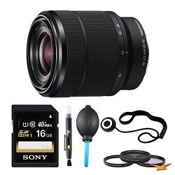 Sony SEL2870 FE 28 70mm F3.5 5.6 OSS Lens and 16 GB Memory Card Bundle