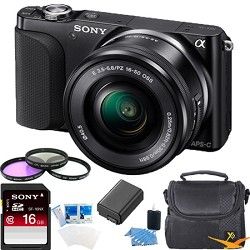 Sony NEX 3NL Digital Camera with 16 50mm Lens (Black) Essentials Bundle