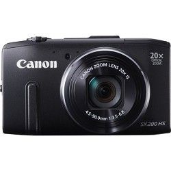 Canon PowerShot SX280 HS Black Digital Camera with 20x Opt. Zoom, 1080p Video, W