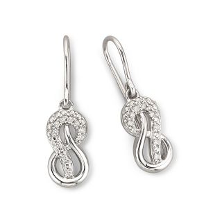 Infinite Promise 1/10 CT. T.W. Diamond Sterling Silver Infinity Earrings, White,