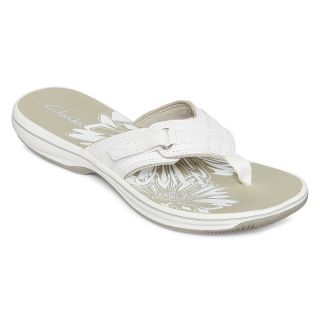 Clarks Breeze Sea Thong Sandals, White, Womens