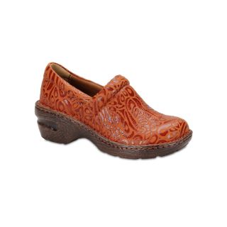 BOLO Andria Tooled Leather Clogs, Brick Tooled, Womens