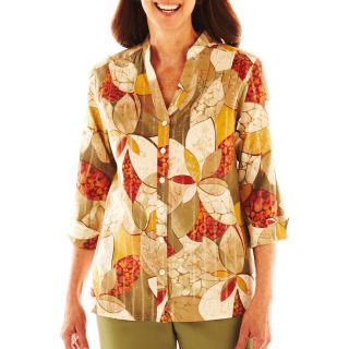 Alfred Dunner Birds of Paradise Abstract Floral Shirt