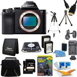 Sony Alpha 7R a7R Digital Camera and 2 64 GB SDXC Cards and 2 Batteries Bundle