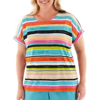 Alfred Dunner St. Barths Striped Top   Plus