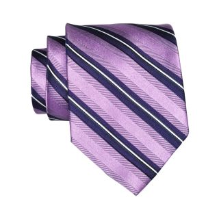 Stafford Harrison Striped Tie, Lilac, Mens
