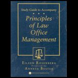 Principles of Law Office Management  Concepts and Applications  Study Guide