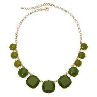 Olive Green Square Collar Statement Necklace